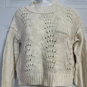 Free‎ People Pullover Sweater Silver Size XS Nordic Fair Fishing Village